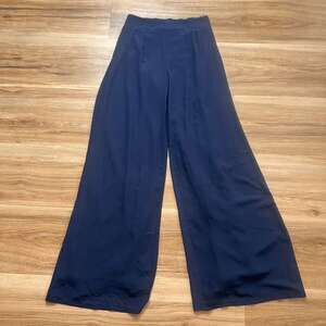 Miss Avenue Pleated Relaxed Fit Lightweight Pants Women’s Size S Navy Blue